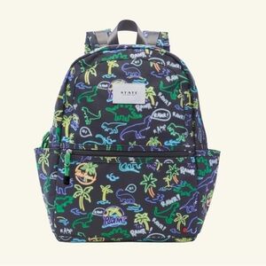 State Kids Kane neon Dino backpack